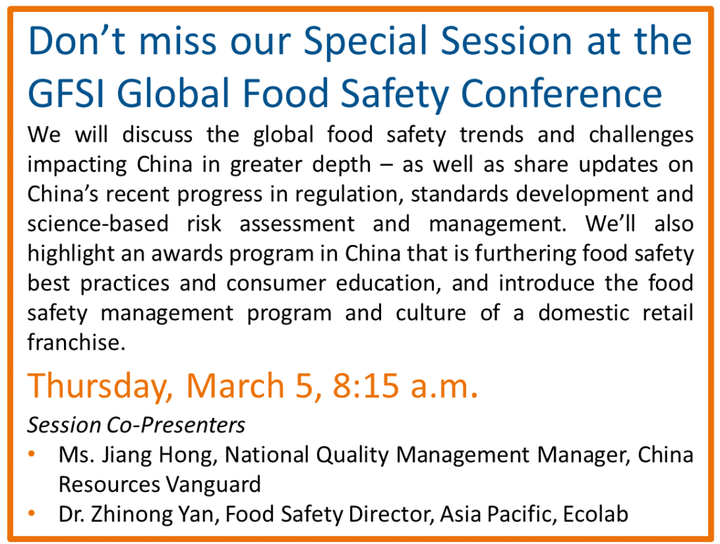 Food Safety in China Matters Everywhere | Ecolab @ GFSC 2015